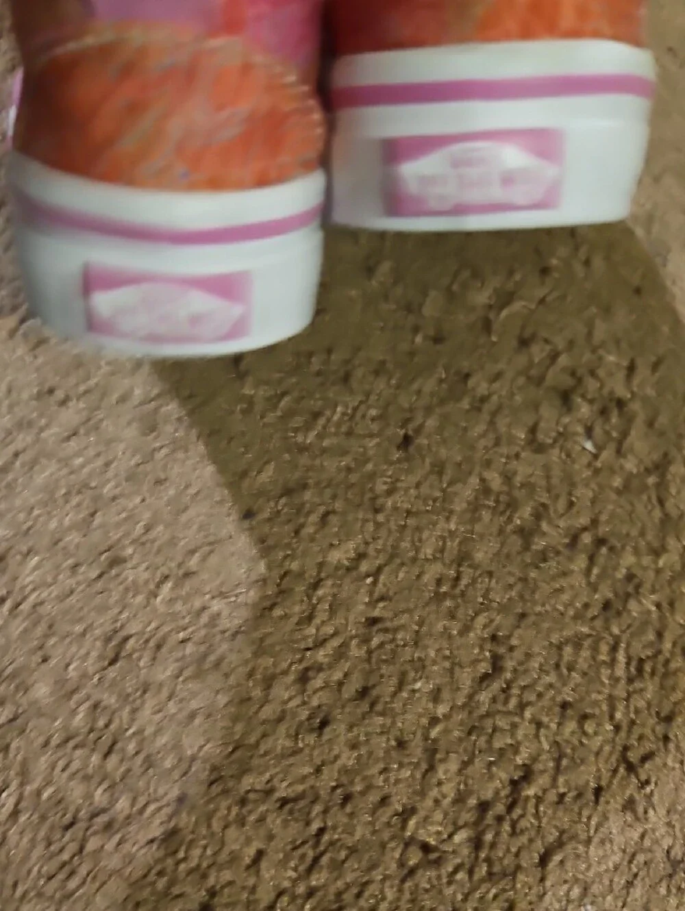 Vans Toddler Girls Floral Slip-On Sneakers in Pink and Orange